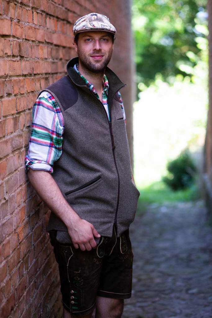 Lodenweste "Mitterberg" Herren Superiorloden steingrau