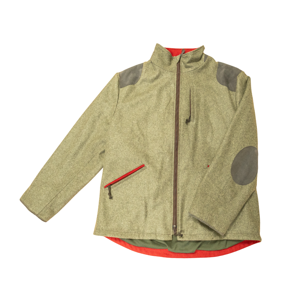 Lodenjacke mit Lederdetails