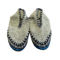 Traditional Wool Slippers - Grey